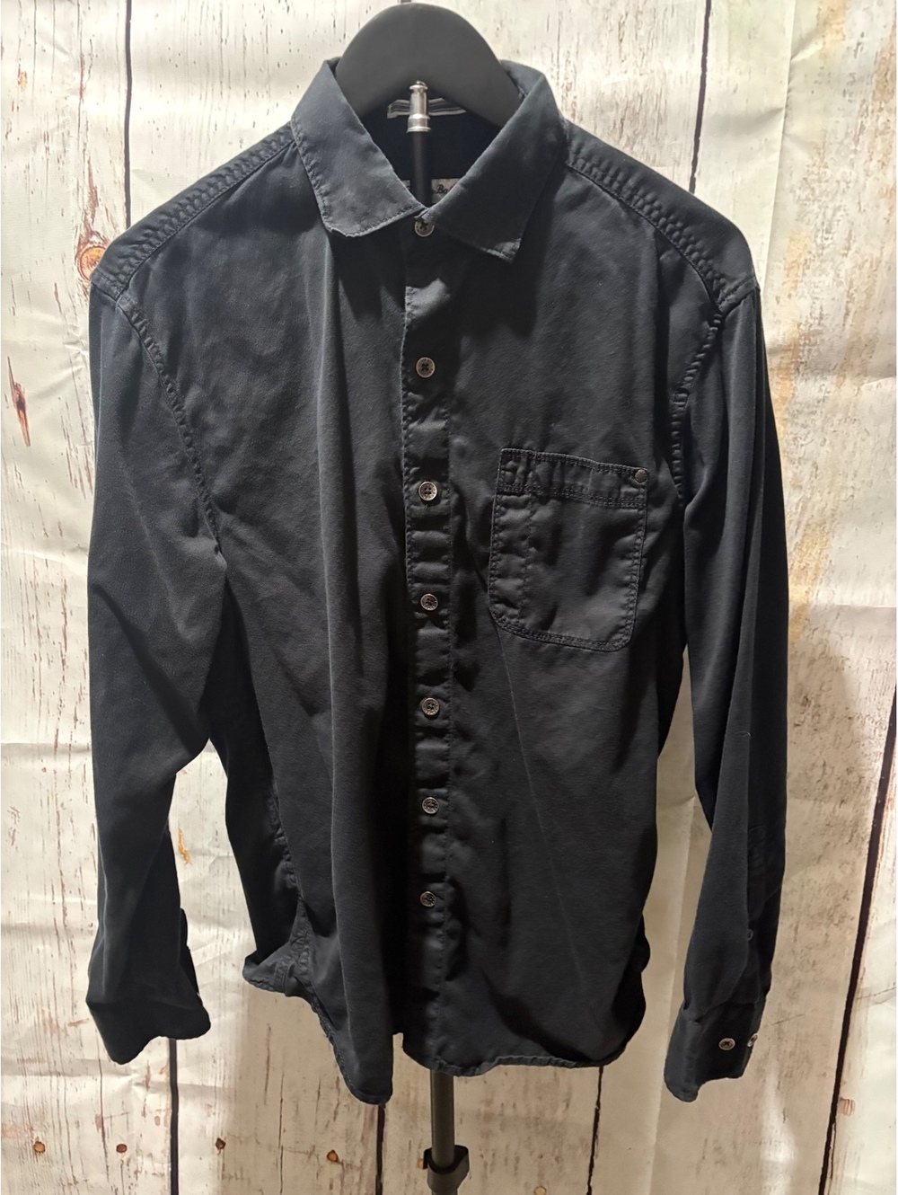 Tommy Bahama Men’s Faded Black Tahitian Twill Long Sleeve Shirt Size Small